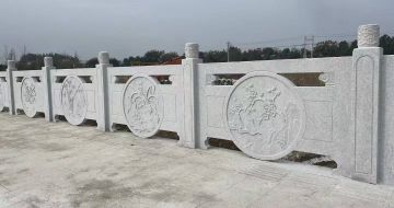 潍坊芝麻白河道栏杆 石材栏杆