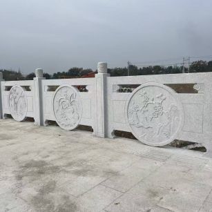 潍坊芝麻白河道栏杆 石材栏杆