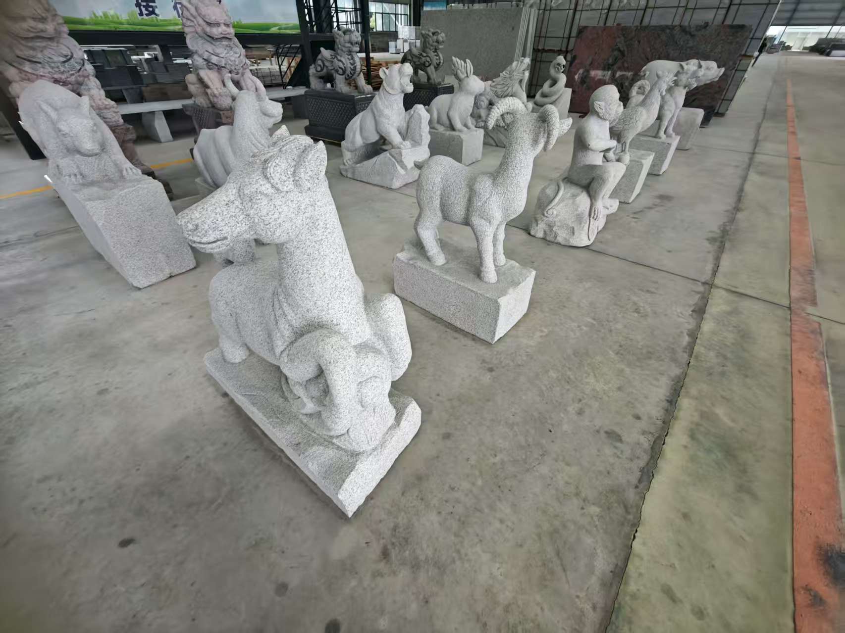 潍坊芝麻白雕刻 十二生肖 异形雕刻