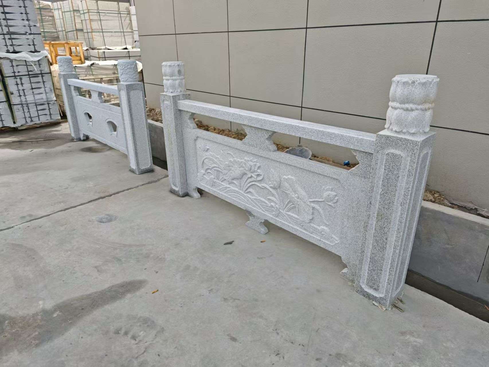 潍坊芝麻白河道栏杆 石材栏杆